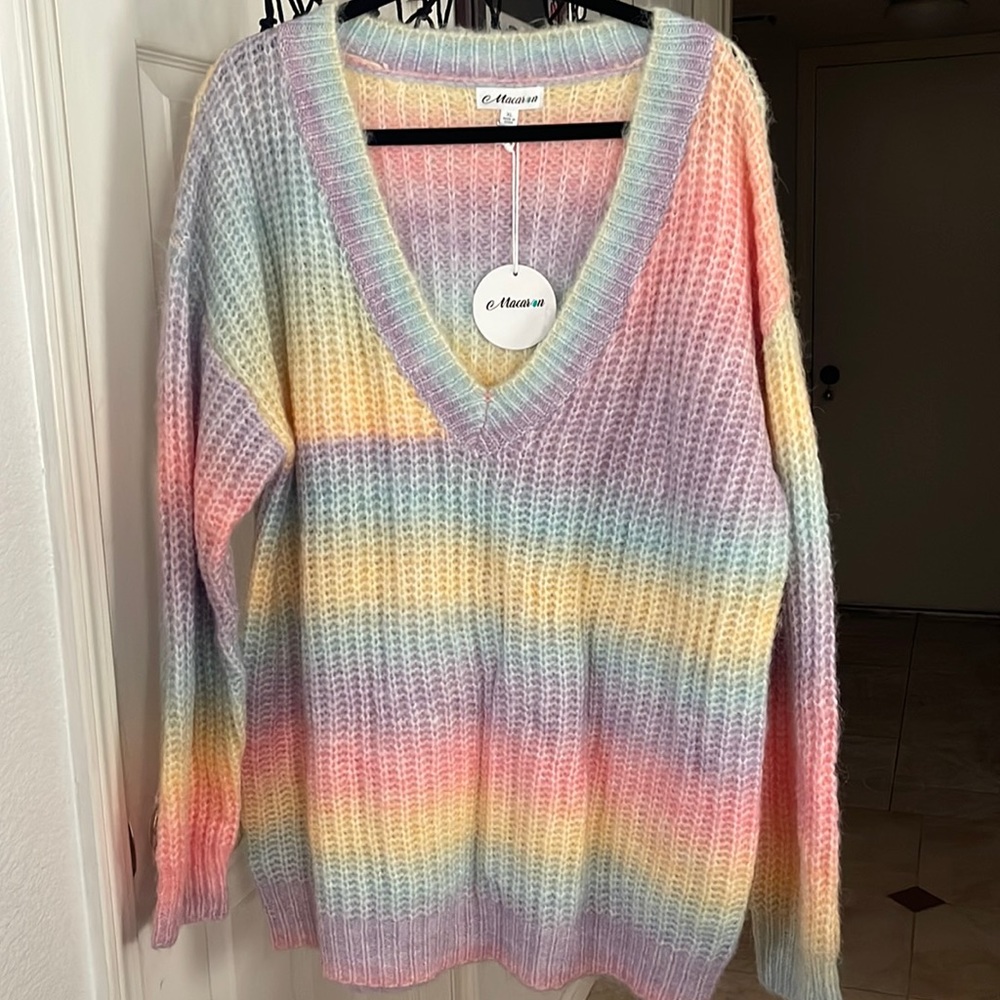 Rainbow V neck Sweater